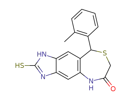 9-(2-methylphenyl)-2-sulfanyl-5,6,7,9-tetrahydro-1H-imidazo[4',5':4,5]benzo[e][1,4]thiazepin-6-one