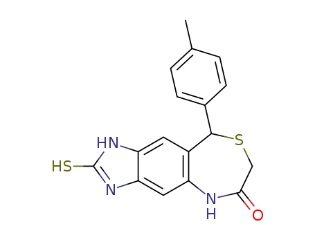 9-(4-methylphenyl)-2-sulfanyl-5,6,7,9-tetrahydro-1H-imidazo[4',5':4,5]benzo[e][1,4]thiazepin-6-one