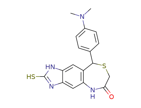 9-[4-(dimethylamino)phenyl]-2-sulfanyl-5,6,7,9-tetrahydro-1H-imidazo[4',5':4,5]benzo[e][1,4]thiazepine-6-one