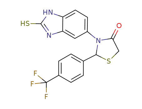 3-(2-mercapto-1H-benzo[d]imidazol-5-yl)-2-(4-(trifluromethyl)phenyl)thiazolidin-4-one