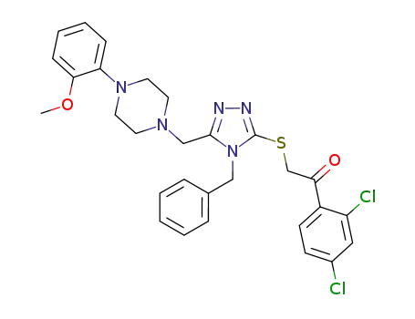 2-[(4-benzyl-5-{[4-(2-methoxyphenyl)piperazin-1-yl]methyl}-4H-1,2,4-triazol-3-yl)thio]-1-(2,4-dichlorophenyl)ethanone