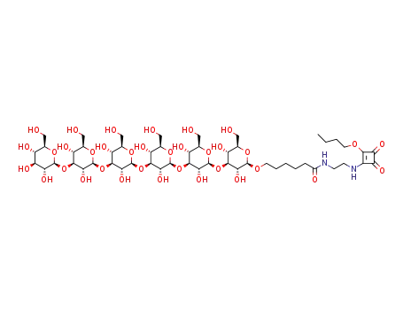 1-[(2-aminoethylamido)carbonylpentyl β-D-glucopyranosyl-(1→3)-β-D-glucopyranosyl-(1→3)-β-D-glucopyranosyl-(1→3)-β-D-glucopyranosyl-β-D-glucopyranosyl-(1→3)-β-D-glucopyranoside]-2-butoxycyclobutene-3,4-dione