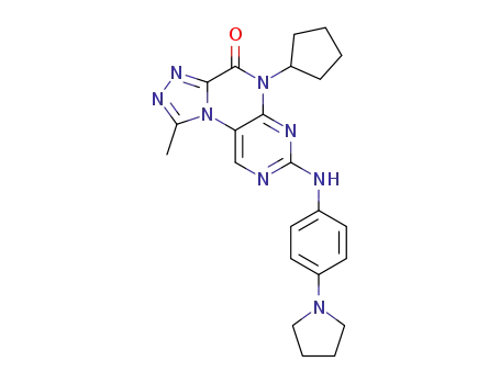 5-cyclopentyl-1-methyl-7-((4-(pyrrolidin-1-yl)phenyl)amino)-[1,2,4]triazolo[4,3-f]pteridin-4(5H)-one