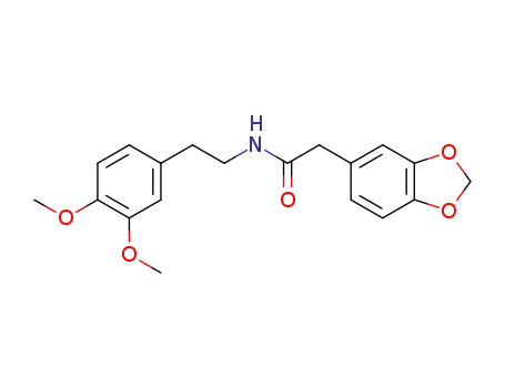 Molecular Structure of 42971-27-7 (2-(1,3-benzodioxol-5-yl)-N-[2-(3,4-dimethoxyphenyl)ethyl]acetamide)