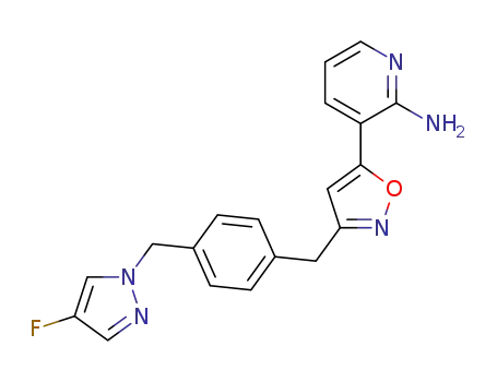 3-(3-(4-((4-fluoro-1H-pyrazol-1-yl)methyl)benzyl)isoxazol-5-yl)pyridin-2-amine