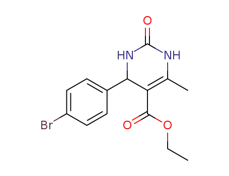 Molecular Structure of 123629-43-6 (5-Pyrimidinecarboxylic acid,
4-(4-bromophenyl)-1,2,3,4-tetrahydro-6-methyl-2-oxo-, ethyl ester)