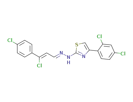 2-{(2E)-2-[(2Z)-3-chloro-3-(4-chlorophenyl)prop-2-en-1-ylidene]hydrazinyl}-4-(2,4-dichlorophenyl)-1,3-thiazole