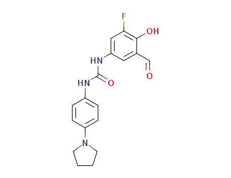 1-(3-fluoro-5-formyl-4-hydroxyphenyl)-3-(4-(pyrrolidin-1-yl)phenyl)urea