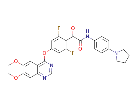 2-(4-((6,7-dimethoxyquinazolin-4-yl)oxy)-2,6-difluorophenyl)-N-(4-(pyrrolidin-1-yl)phenyl)-2-oxoacetamide
