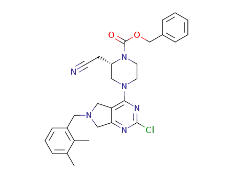 benzyl (S)-4-(2-chloro-6-(2,3-dimethylbenzyl)-6,7-dihydro-5H-pyrrolo[3,4-d]pyrimidin-4-yl)-2-(cyanomethyl)piperazine-1-carboxylate