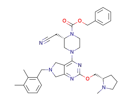 benzyl (S)-2-(cyanomethyl)-4-(6-(2,3-dimethylbenzyl)-2-(((S)-1-methylpyrrolidin-2-yl)methoxy)-6,7-dihydro-5H-pyrrolo[3,4-d]pyrimidin-4-yl)piperazine-1-carboxylate