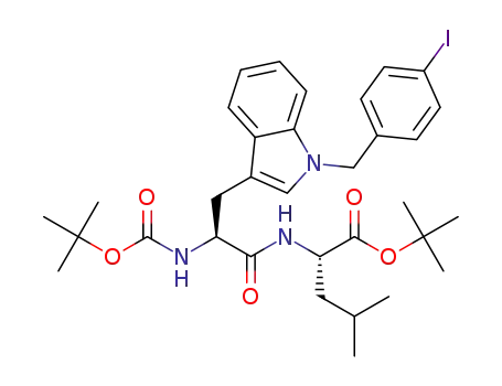 tert-butyl N-(tert-butoxycarbonyl)-N1-(4-iodobenzyl)-L-tryptophyl-L-leucinate