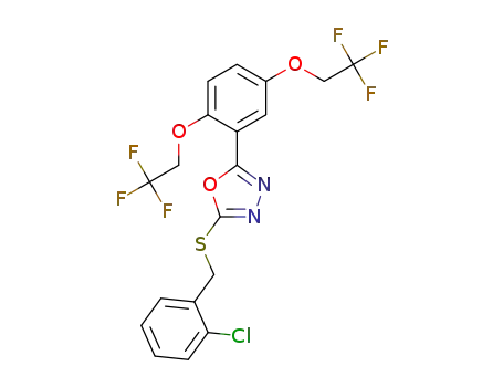 2-(2,5-bis(2,2,2-trifluoroethoxy)phenyl)-5-(2-chlorobenzylthio)-1,3,4-oxadiazole