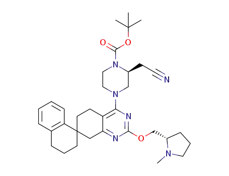 tert-butyl (2S)-2-(cyanomethyl)-4-(2’-(((S)-1-methylpyrrolidin-2-yl)methoxy)-3,4,5’,8’-tetrahydro-2H,6’H-spiro[naphthalene-1,7’-quinazolin]-4’-yl)piperazine-1-carboxylate