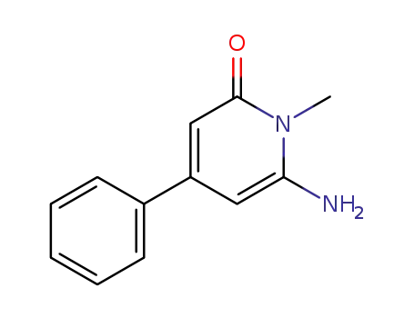Molecular Structure of 77693-05-1 (2(1H)-Pyridinone, 6-amino-1-methyl-4-phenyl-)