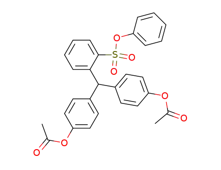 Molecular Structure of 115511-92-7 (Benzenesulfonic acid, 2-[bis[4-(acetyloxy)phenyl]methyl]-, phenyl ester)