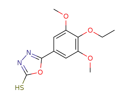 Molecular Structure of 63698-51-1 (5-(4-ethoxy-3,5-dimethoxyphenyl)-1,3,4-oxadiazole-2(3H)-thione)