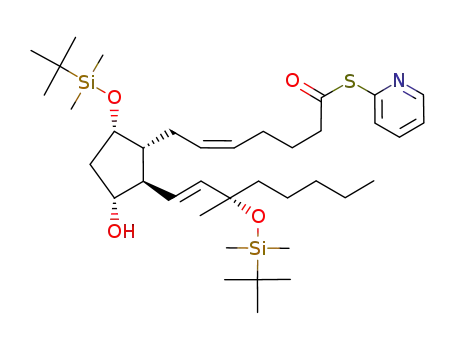 (Z)-7-{(1R,2R,3R,5S)-5-(tert-Butyl-dimethyl-silanyloxy)-2-[(E)-(S)-3-(tert-butyl-dimethyl-silanyloxy)-3-methyl-oct-1-enyl]-3-hydroxy-cyclopentyl}-hept-5-enethioic acid S-pyridin-2-yl ester