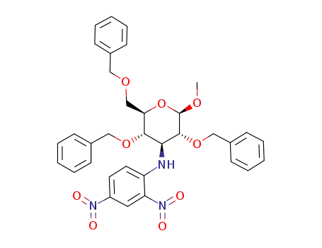 ((2R,3S,4S,5R,6R)-3,5-Bis-benzyloxy-2-benzyloxymethyl-6-methoxy-tetrahydro-pyran-4-yl)-(2,4-dinitro-phenyl)-amine