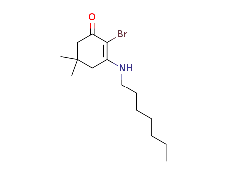2-Bromo-3-heptylamino-5,5-dimethyl-cyclohex-2-enone