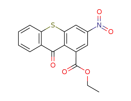 Molecular Structure of 81116-45-2 (9H-Thioxanthene-1-carboxylic acid, 3-nitro-9-oxo-, ethyl ester)