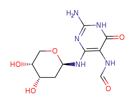 9-(2-deoxy-β-D-erythropentopyranosyl)-2,4-diamino-5-formamidopyrimid-6-one