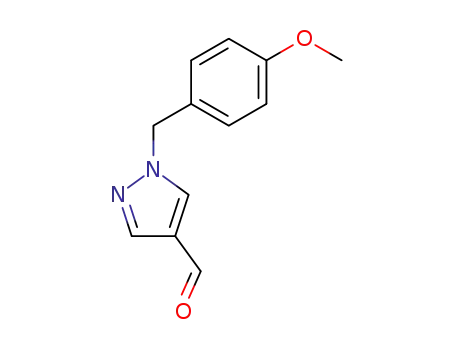 Molecular Structure of 153687-35-5 (1-(4-Methoxy-benzyl)-1H-pyrazole-4-carbaldehyde)
