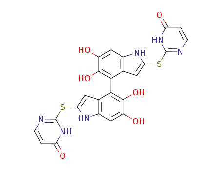5,5',6,6'-tetrahydroxy-2,2'-bis[(4-hydroxypyrimidin-2-yl)thio]-4,4'-biindolyl
