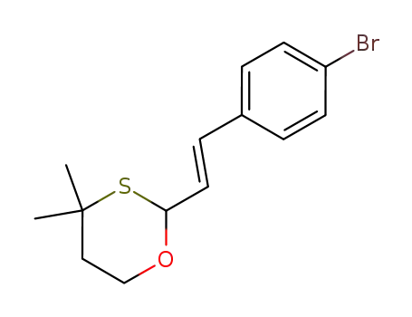 Molecular Structure of 561329-02-0 (1,3-Oxathiane, 2-[(1E)-2-(4-bromophenyl)ethenyl]-4,4-dimethyl-)
