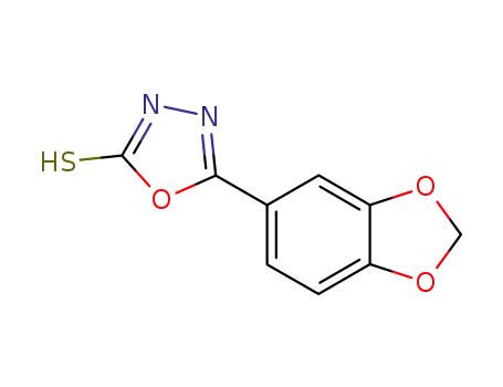 Molecular Structure of 63698-52-2 (5-BENZO[1,3]DIOXOL-5-YL-[1,3,4]OXADIAZOLE-2-THIOL)