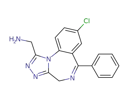 Molecular Structure of 37115-34-7 (4H-[1,2,4]Triazolo[4,3-a][1,4]benzodiazepine-1- methanamine,8-chloro-6-phenyl- )