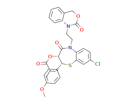(-)-cis-2-(4-methoxyphenyl)-3-propionyloxy-5-[2-(N-benzyloxycarbonyl-N-methylamino)ethyl]-8-chloro-2,3-dihydro-1,5-benzothiazepin-4(5H)-one