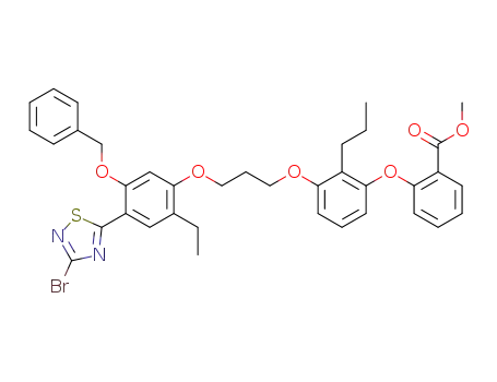 2-(3-{3-[5-benzyloxy-4-(3-bromo-[1,2,4]thiadiazol-5-yl)-2-ethyl-phenoxy]propoxy}-2-propylphenoxy)benzoic acid methyl ester
