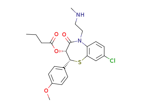 (-)-cis-2-(4-methoxyphenyl)-3-n-butyryloxy-5-[2-(N-methylamino)ethyl]-8-chloro-2,3-dihydro-1,5-benzothiazepin-4(5H)-one