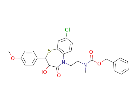 (-)-cis-2-(4-methoxyphenyl)-3-hydroxy-5-[2-(N-benzyloxycarbonyl-N-methylamino)ethyl]-8-chloro-2,3-dihydro-1,5-benzothiazepin-4(5H)-one