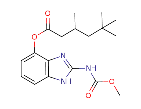 Molecular Structure of 443685-81-2 (Hexanoic acid, 3,5,5-trimethyl-,
2-[(methoxycarbonyl)amino]-1H-benzimidazol-4-yl ester)
