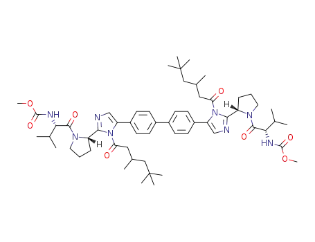dimethyl ((2S,2'S)-((2S,2'S)-2,2'-(5,5'-([1,1'-biphenyl]-4,4'-diyl)bis(1-(3,5,5-trimethylhexanoyl)-1H-imidazole-5,2-diyl))bis(pyrrolidine-2,1-diyl))bis(3-methyl-1-oxobutane-2,1-diyl))dicarbamate