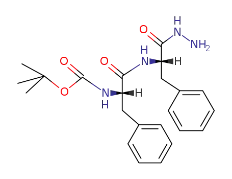 Molecular Structure of 40099-25-0 (L-Phenylalanine, N-[N-[(1,1-dimethylethoxy)carbonyl]-L-phenylalanyl]-,
hydrazide)