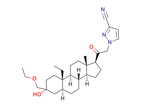 1-(2-((3R,5S,8S,9S,10S,13S,14S,17S)-3-(ethoxymethyl)-10-ethyl-3-hydroxy-13-methylhexadecahydro-1H-cyclopenta[a]phenanthren-17-yl)-2-oxoethyl)-1H-pyrazole-3-carbonitrile