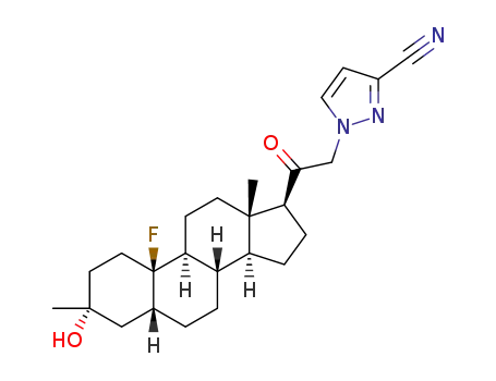 1-(2-((3R,5R,8S,9S,10R,13S,14S,17S)-10-fluoro-3-hydroxy-3,13-dimethylhexadecahydro-1H-cyclopenta[a]phenanthren-17-yl)-2-oxoethyl)-1H-pyrazole-3-carbonitrile