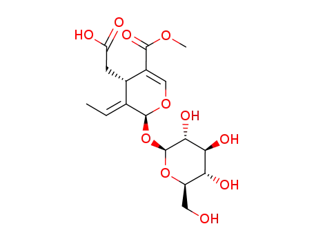 4-carboxymethyl-5-ethylidene-6-(3,4,5-trihydroxy-6-hydroxymethyl-tetrahydropyran-2-yloxy)-5,6-dihydro-4H-pyran-3-carboxylic acid methyl ester