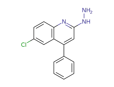 Molecular Structure of 27537-93-5 (2(1H)-Quinolinone, 6-chloro-4-phenyl-, hydrazone)