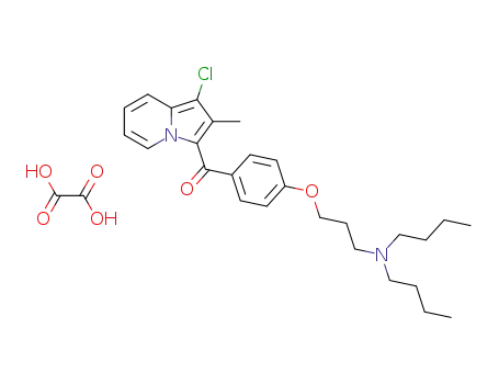 Molecular Structure of 79285-57-7 (Methanone,
(1-chloro-2-methyl-3-indolizinyl)[4-[3-(dibutylamino)propoxy]phenyl]-,
ethanedioate (1:1))