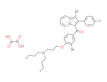 Molecular Structure of 79286-50-3 (Methanone,
[3-bromo-4-[3-(dibutylamino)propoxy]phenyl][1-bromo-2-(4-fluorophenyl
)-3-indolizinyl]-, ethanedioate (1:1))