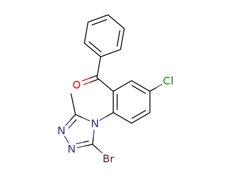 Molecular Structure of 55932-51-9 (Methanone,
[2-(3-bromo-5-methyl-4H-1,2,4-triazol-4-yl)-5-chlorophenyl]phenyl-)