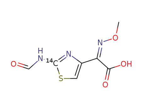 2-<(2-14C)-2-formylamino-4-thiazolyl>-(Z)-2-methoxyimino acetic acid
