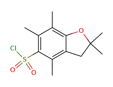 Molecular Structure of 154445-78-0 (2,2,4,6,7-Pentamethyldihydrobenzofuran-5-sulfonyl chloride)