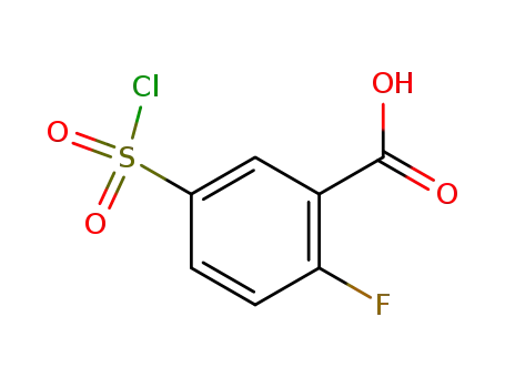 Molecular Structure of 37098-75-2 (5-(Chlorosulphonyl)-2-fluorobenzoic acid)