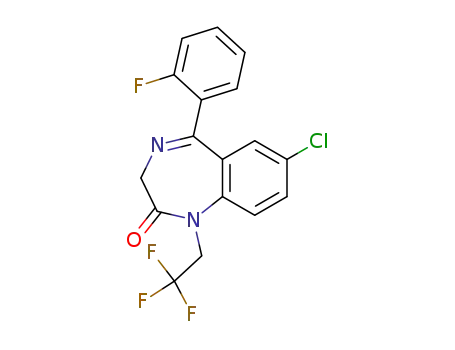 7-chloro-5-(2-fluorophenyl)-1,3-dihydro-1-(2,2,2-trifluoroethyl)-2H-1,4-benzodiazepin-2-one