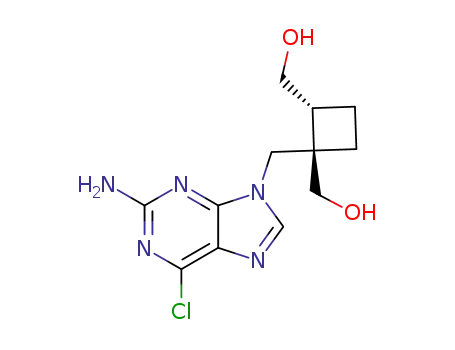 2-amino-6-chloro-9-[1'α,2'β-bis(hydroxymethyl)cyclobutane-1'-yl]methylpurine